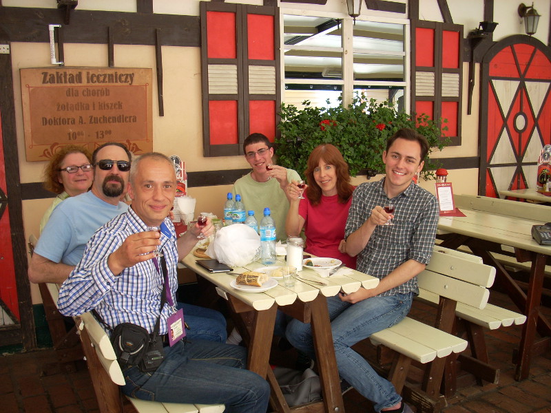 Eating and drinking Polish Food with my Guests from USA